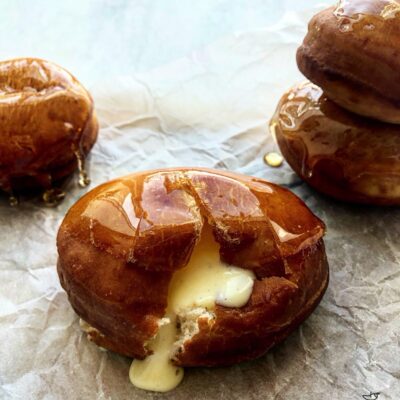 Donuts med fyld af Creme Brulee